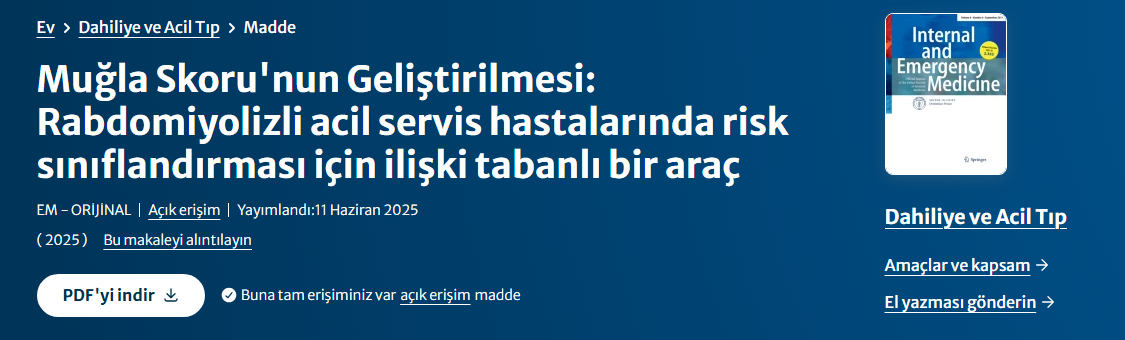 MSKÜ’den Uluslararası Literatüre Önemli Katkı: “Muğla Skoru” Geliştirildi