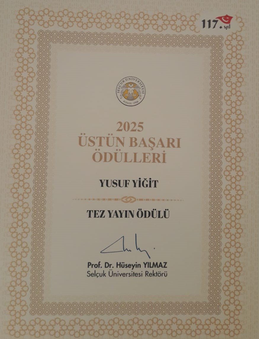 Yöresel Ürünlere Akademik Bakış: Dr. Yiğit’e “Tez Yayın Ödülü”