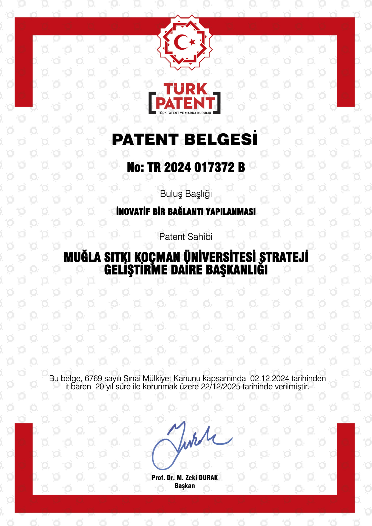 MSKÜ’den Biri ABD’de Olmak Üzere 4 Yeni Tescil