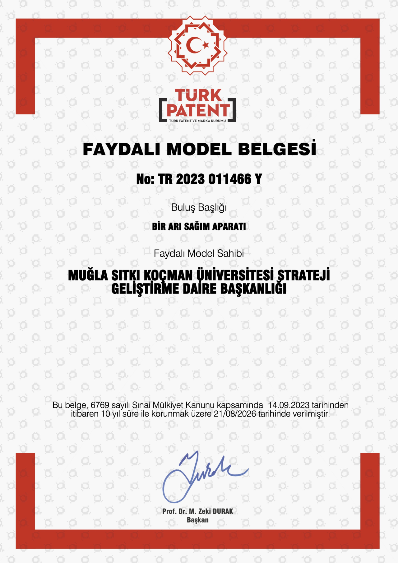 MSKÜ’den Biri ABD’de Olmak Üzere 4 Yeni Tescil