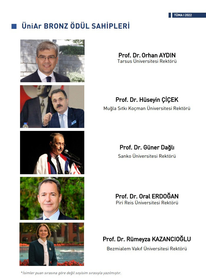 Rektör Prof. Dr. Çiçek’in Performansına, Bronz Ödül