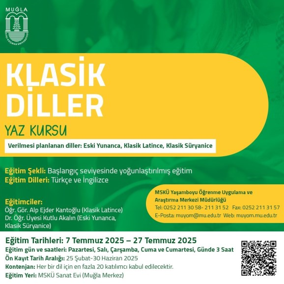 MSKÜ’de Klasik Diller Yaz Kursu Bu Yıl da Açılacak